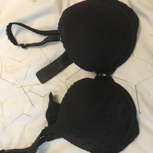 Lace overlay Victoria Secret black push up bra